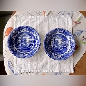 Spode Blue Italian Ascot Cereal Bowls, Set of 2